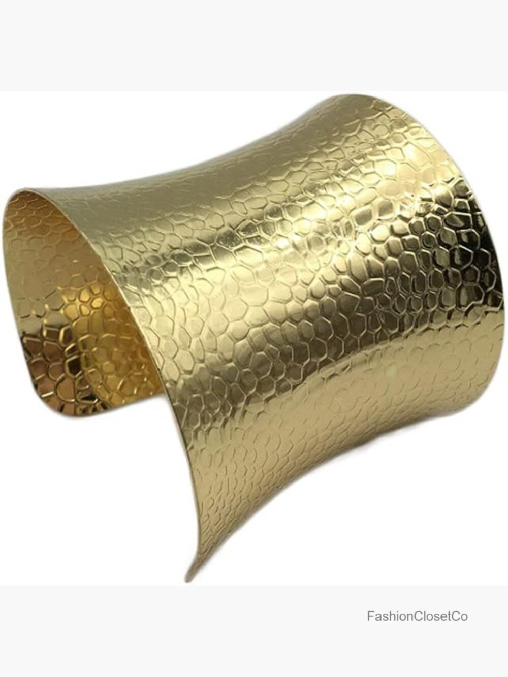 Open Wide Cuff Bangle Bracelet for Women Punk Hammered Smooth Polished Link